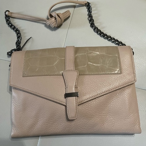 Badgley Mischka blush faux alligator purse removable straps NWOT - Picture 1 of 16